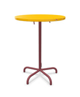 Schaffner Säntis Table haute rabattable ronde Ø80cm h:110cm Jaune 11 Bordeaux 38 
