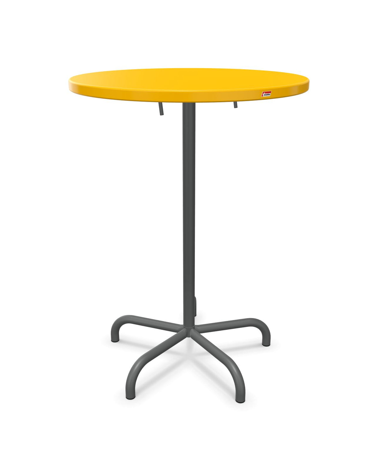 Schaffner Säntis Table haute rabattable ronde Ø80cm h:110cm Jaune 11 Graphite 73 