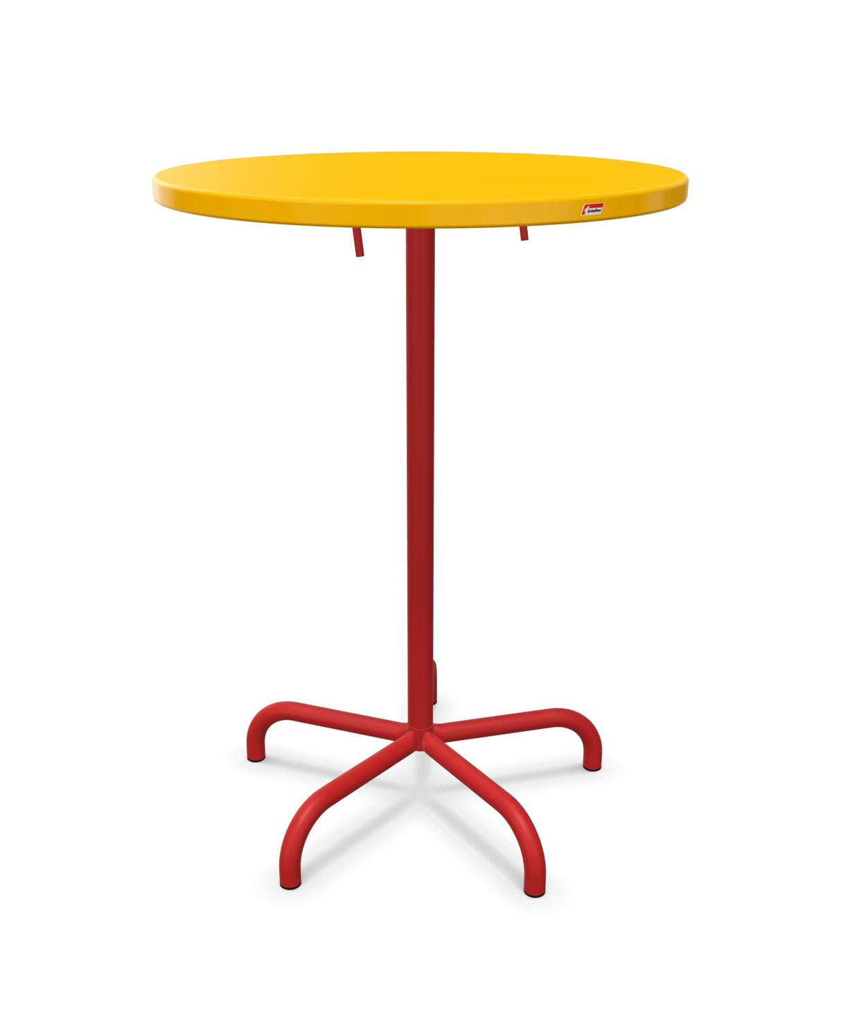 Schaffner Säntis Table haute rabattable ronde Ø80cm h:110cm Jaune 11 Rouge 30 
