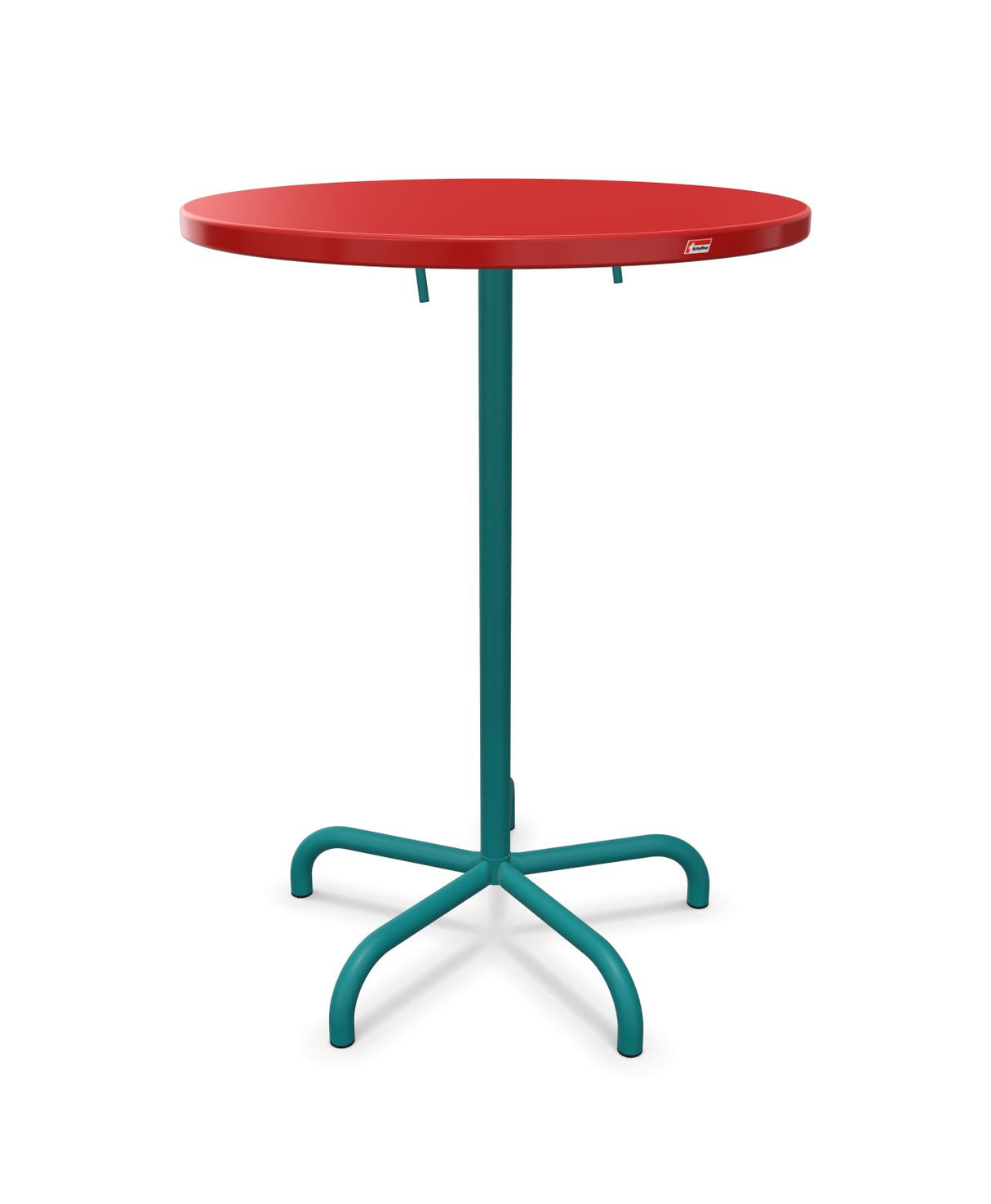 Schaffner Säntis Table haute rabattable ronde Ø80cm h:110cm Rouge 30 Bleu Kali 56 