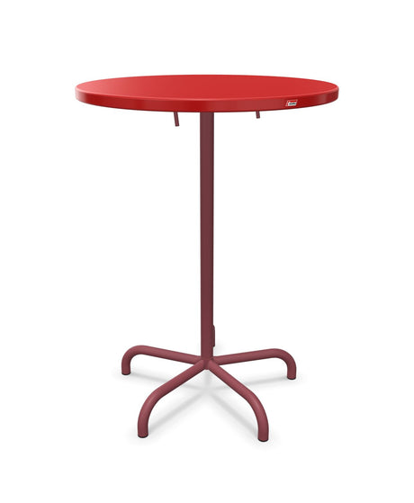 Schaffner Säntis Table haute rabattable ronde Ø80cm h:110cm Rouge 30 Bordeaux 38 