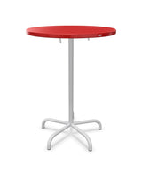 Schaffner Säntis Table haute rabattable ronde Ø80cm h:110cm Rouge 30 Gris Argent 78 