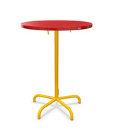 Schaffner Säntis Table haute rabattable ronde Ø80cm h:110cm Rouge 30 Jaune 11 