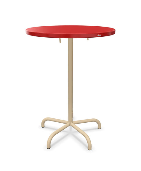 Schaffner Säntis Table haute rabattable ronde Ø80cm h:110cm Rouge 30 Marron Pastel 83 