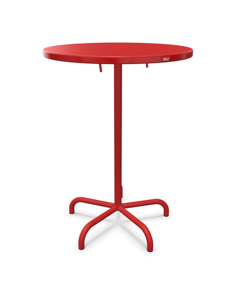 Schaffner Säntis Table haute rabattable ronde Ø80cm h:110cm Rouge 30 Rouge 30 
