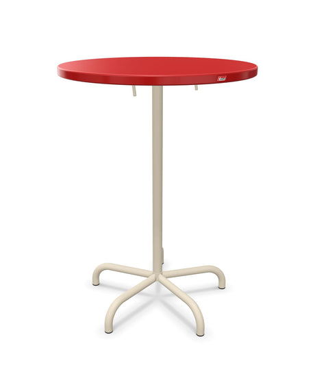 Schaffner Säntis Table haute rabattable ronde Ø80cm h:110cm Rouge 30 Sable Pastel 15 