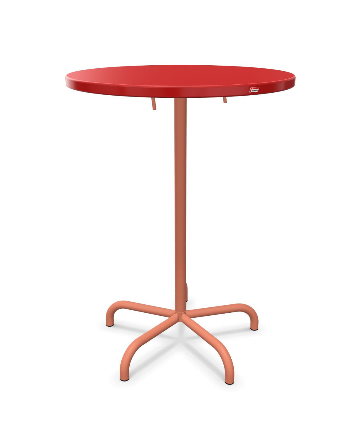 Schaffner Säntis Table haute rabattable ronde Ø80cm h:110cm Rouge 30 Terracotta 84 