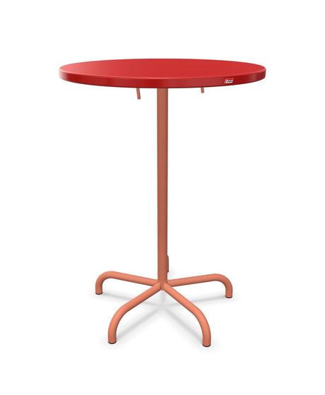 Schaffner Säntis Table haute rabattable ronde Ø80cm h:110cm Rouge 30 Terracotta 84 