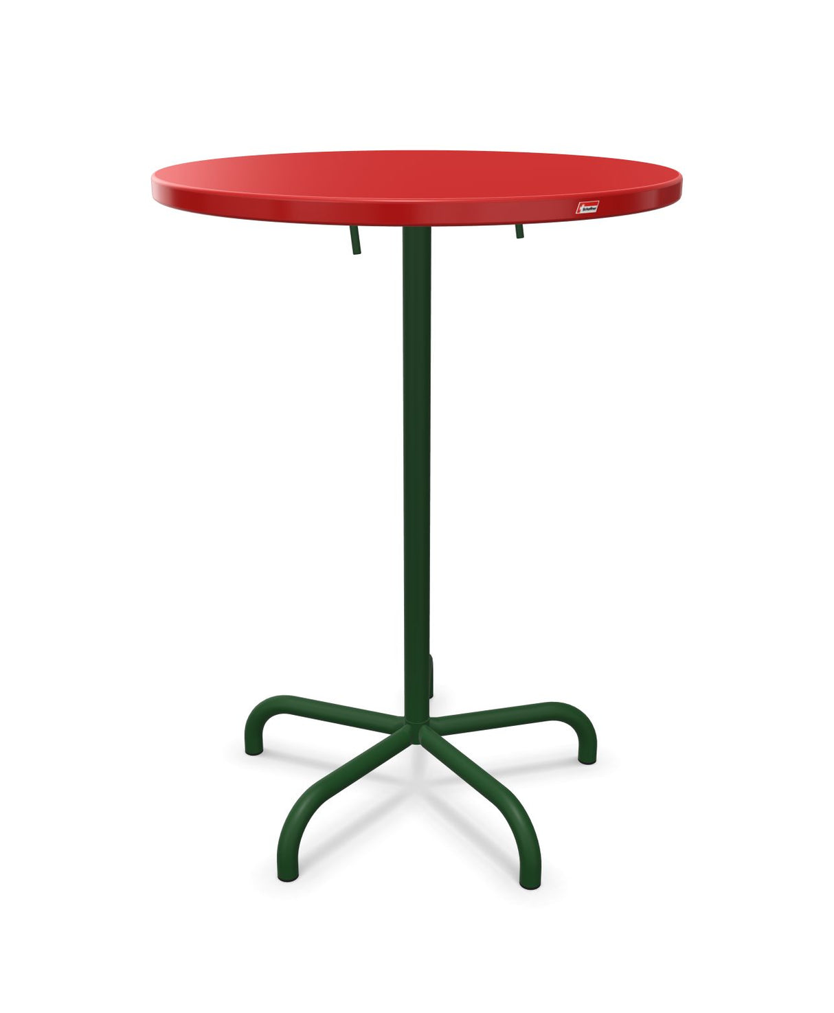 Schaffner Säntis Table haute rabattable ronde Ø80cm h:110cm Rouge 30 Vert Sapin 66 