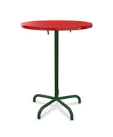 Schaffner Säntis Table haute rabattable ronde Ø80cm h:110cm Rouge 30 Vert Sapin 66 