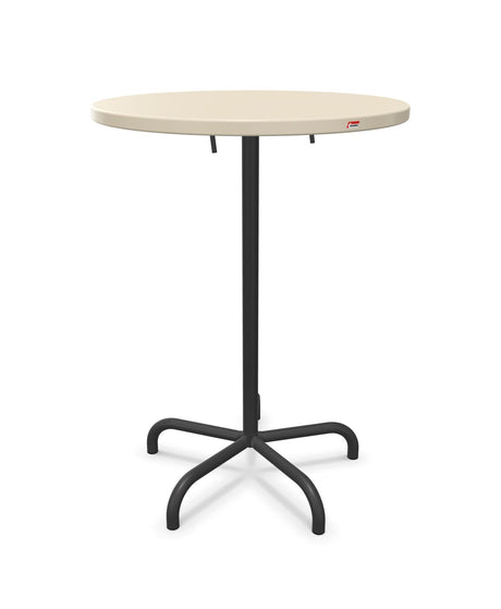 Schaffner Säntis Table haute rabattable ronde Ø80cm h:110cm Sable Pastel 15 Anthracite 77 