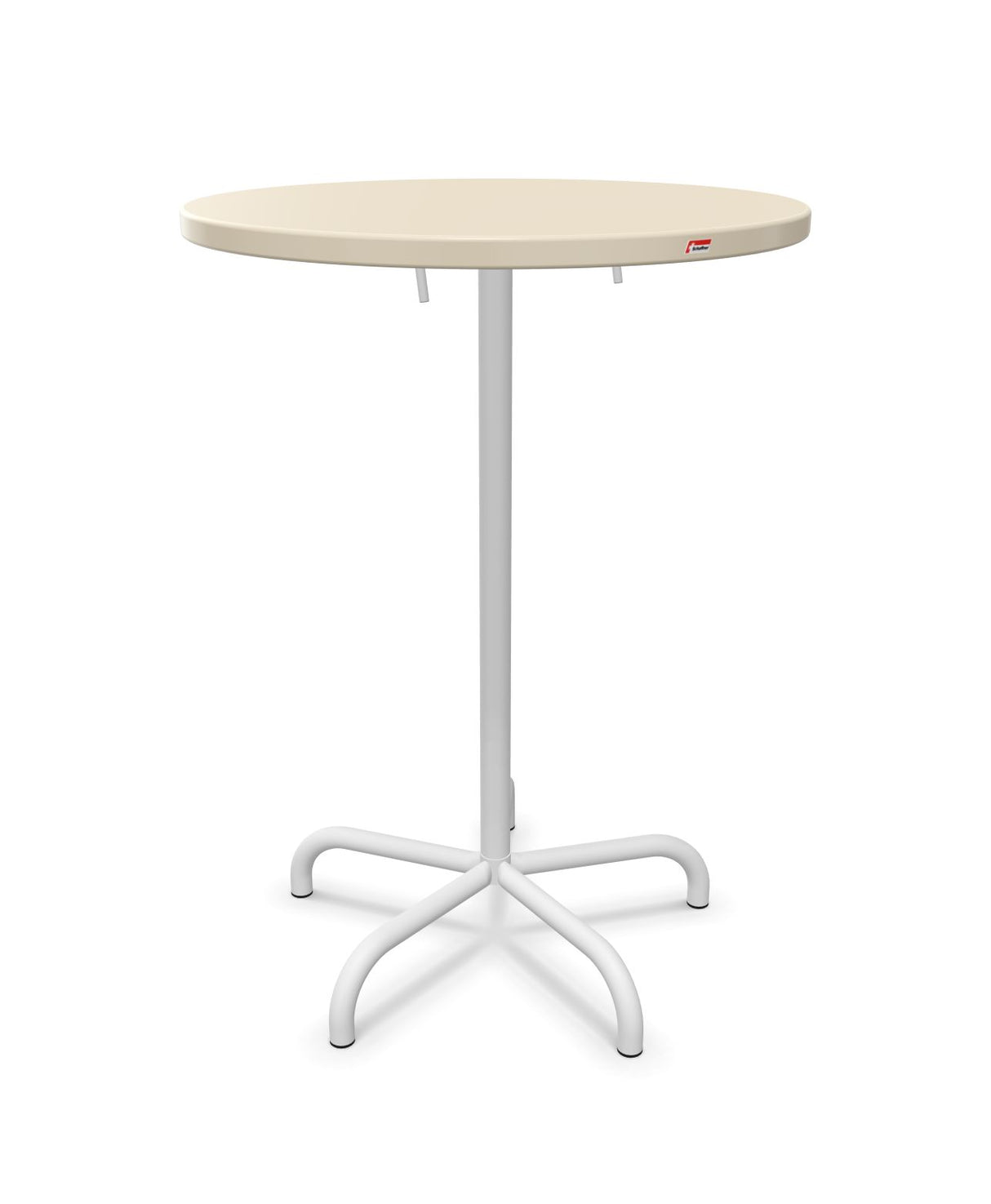 Schaffner Säntis Table haute rabattable ronde Ø80cm h:110cm Sable Pastel 15 Blanc 90 