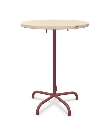 Schaffner Säntis Table haute rabattable ronde Ø80cm h:110cm Sable Pastel 15 Bordeaux 38 