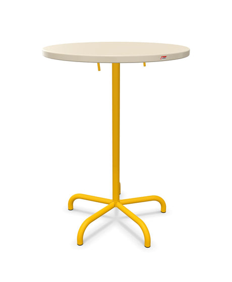 Schaffner Säntis Table haute rabattable ronde Ø80cm h:110cm Sable Pastel 15 Jaune 11 