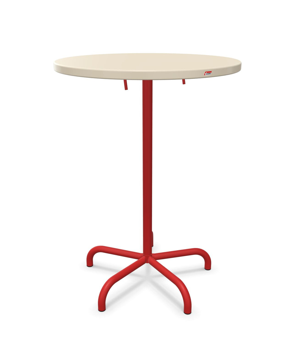 Schaffner Säntis Table haute rabattable ronde Ø80cm h:110cm Sable Pastel 15 Rouge 30 