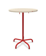 Schaffner Säntis Table haute rabattable ronde Ø80cm h:110cm Sable Pastel 15 Rouge 30 