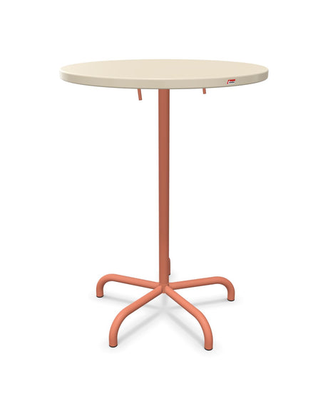 Schaffner Säntis Table haute rabattable ronde Ø80cm h:110cm Sable Pastel 15 Terracotta 84 