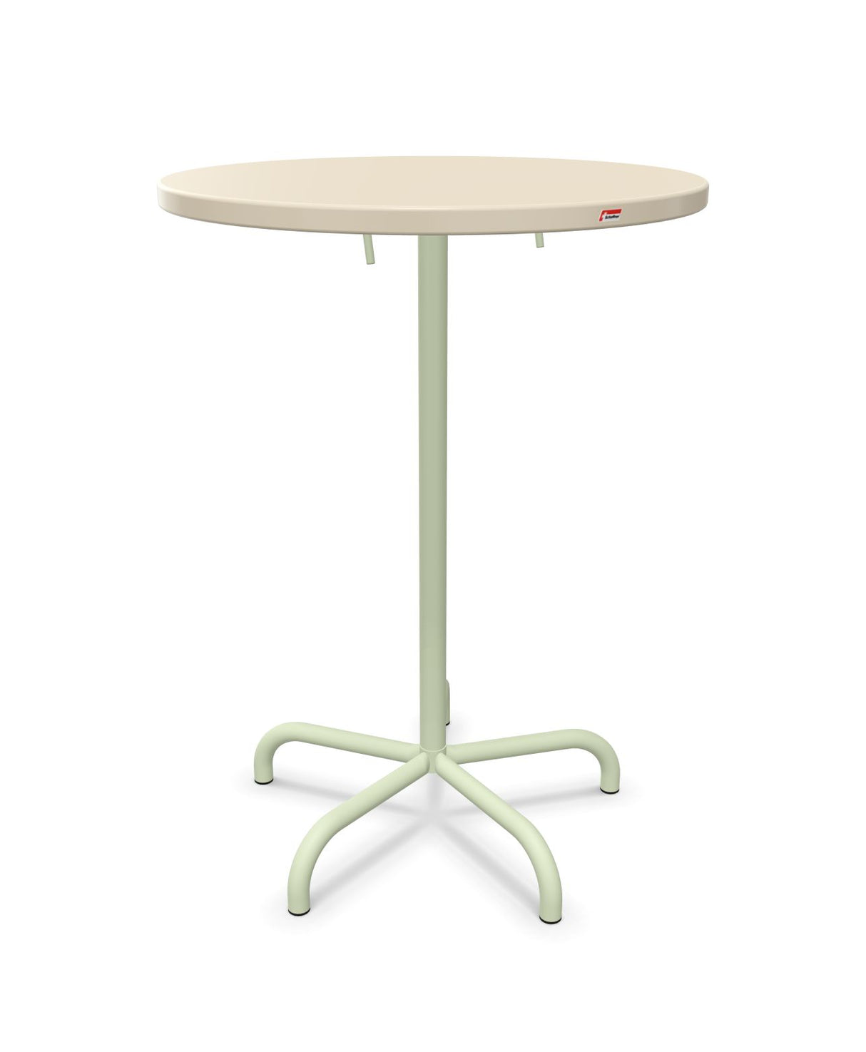 Schaffner Säntis Table haute rabattable ronde Ø80cm h:110cm Sable Pastel 15 Vert Pastel 64 