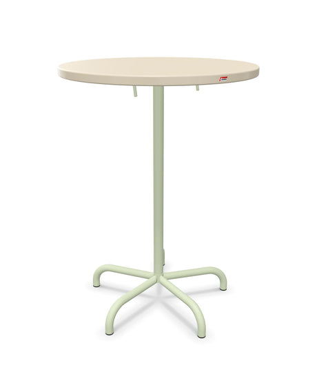 Schaffner Säntis Table haute rabattable ronde Ø80cm h:110cm Sable Pastel 15 Vert Pastel 64 