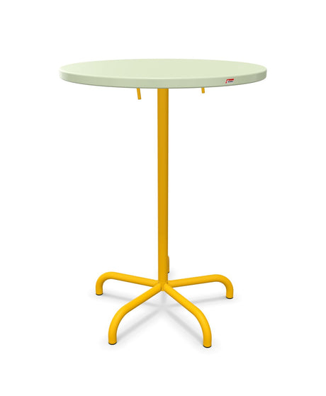 Schaffner Säntis Table haute rabattable ronde Ø80cm h:110cm Vert Pastel 64 Jaune 11 