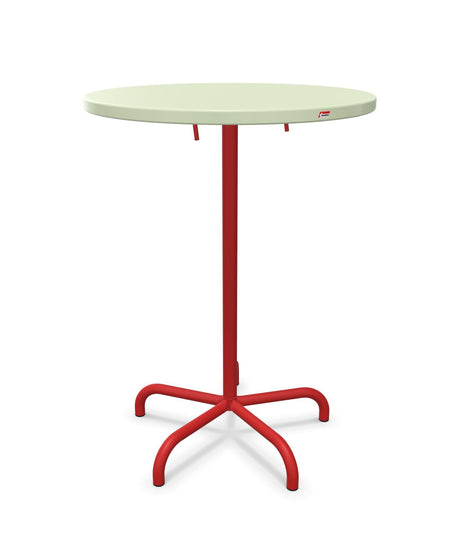 Schaffner Säntis Table haute rabattable ronde Ø80cm h:110cm Vert Pastel 64 Rouge 30 