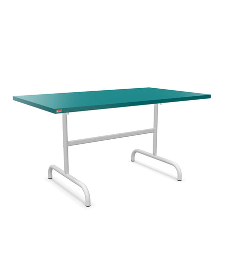 Schaffner Säntis Table repas rabattable 140x80cm Bleu Kali 56 Blanc 90 