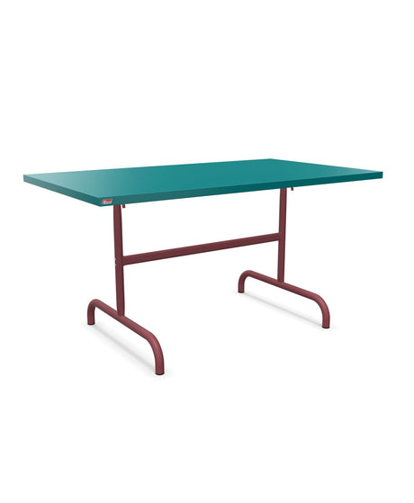 Schaffner Säntis Table repas rabattable 140x80cm Bleu Kali 56 Bordeaux 38 