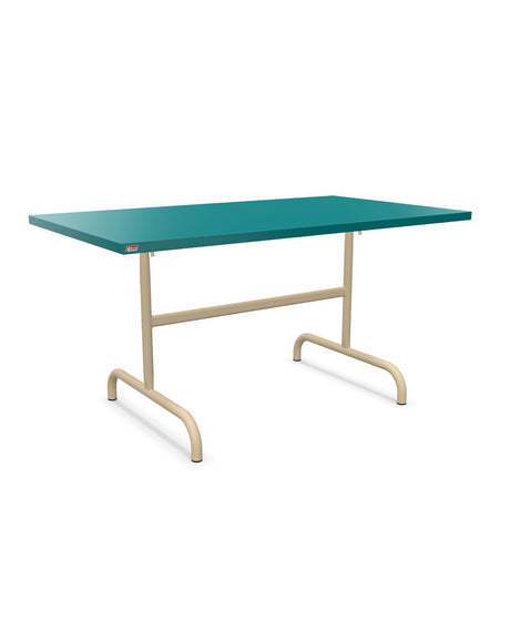Schaffner Säntis Table repas rabattable 140x80cm Bleu Kali 56 Marron Pastel 83 