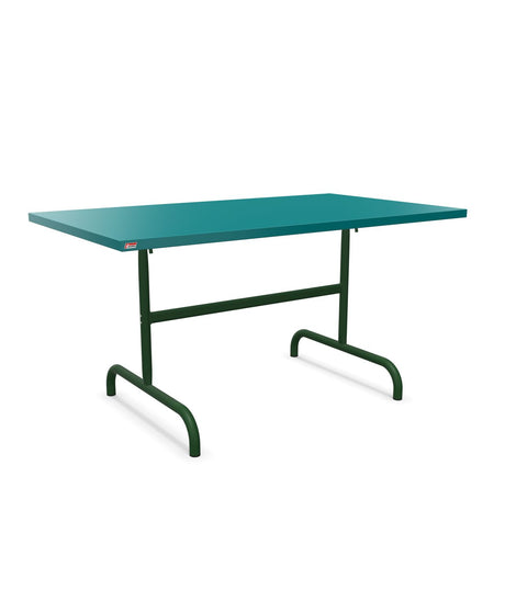 Schaffner Säntis Table repas rabattable 140x80cm Bleu Kali 56 Vert Sapin 66 