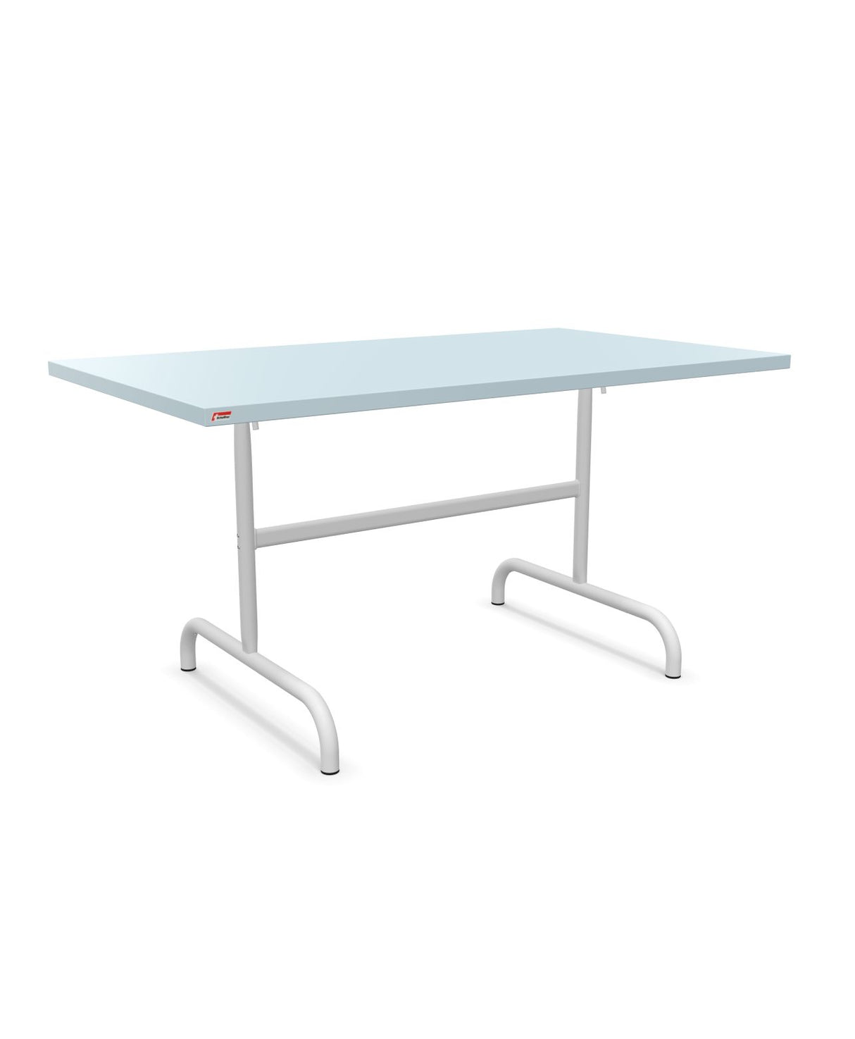 Schaffner Säntis Table repas rabattable 140x80cm Bleu Pastel 51 Blanc 90 