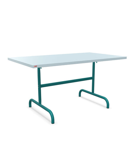 Schaffner Säntis Table repas rabattable 140x80cm Bleu Pastel 51 Bleu Kali 56 