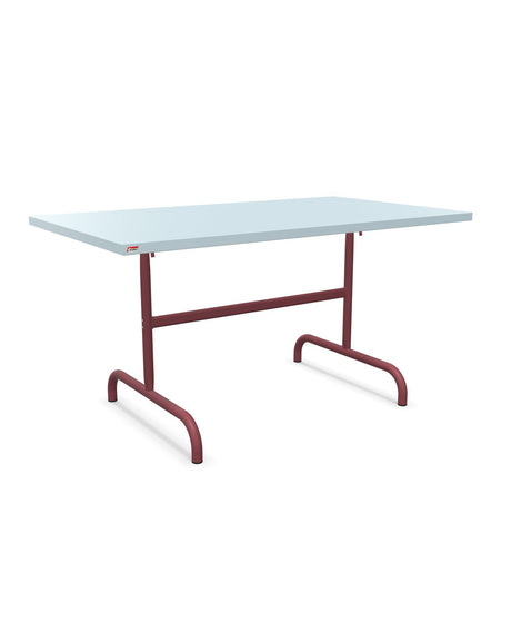 Schaffner Säntis Table repas rabattable 140x80cm Bleu Pastel 51 Bordeaux 38 
