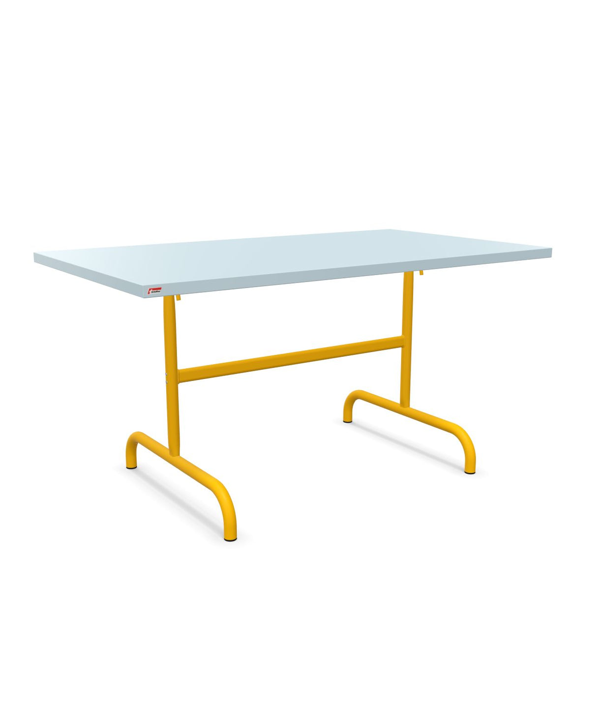 Schaffner Säntis Table repas rabattable 140x80cm Bleu Pastel 51 Jaune 11 