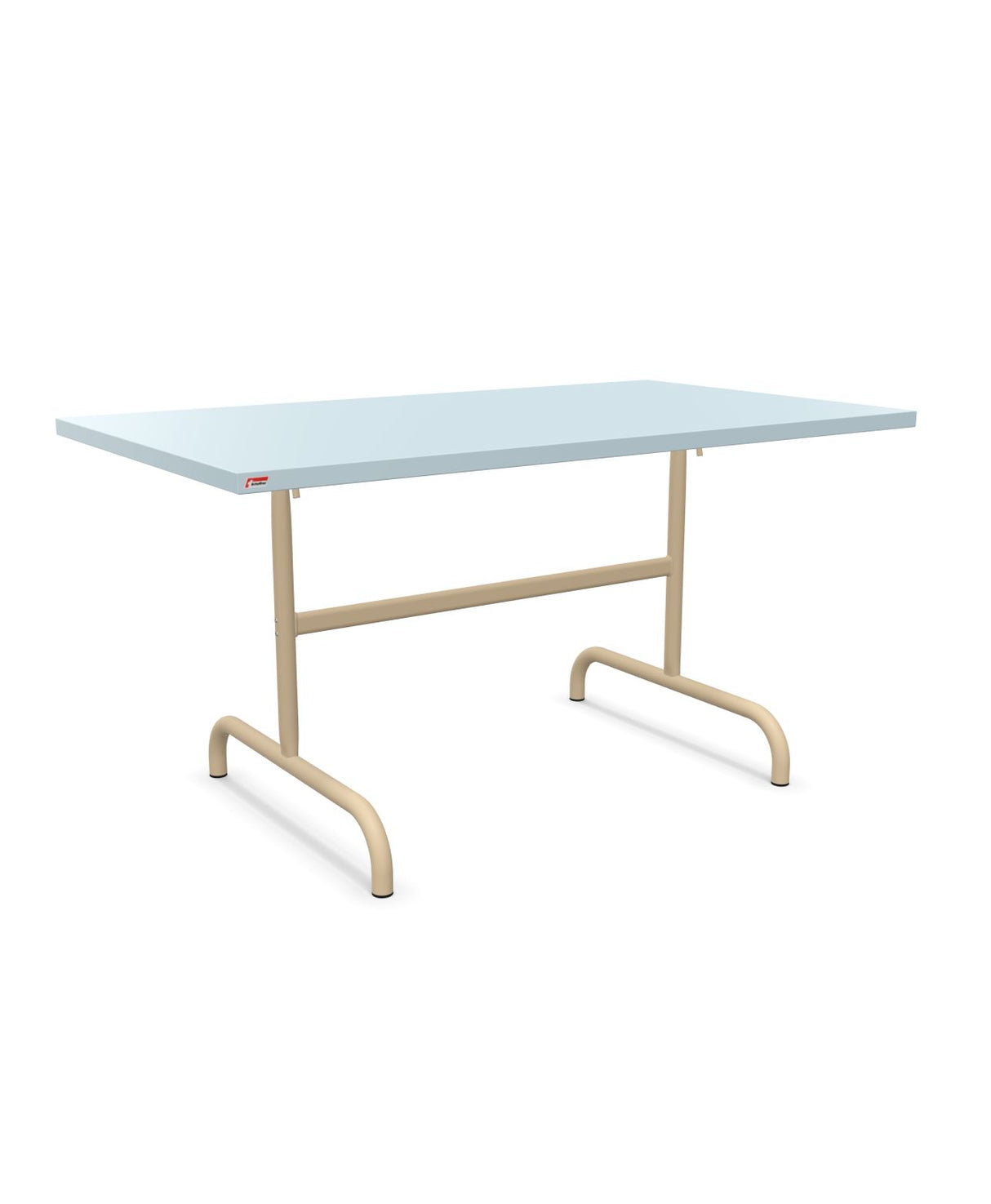 Schaffner Säntis Table repas rabattable 140x80cm Bleu Pastel 51 Marron Pastel 83 