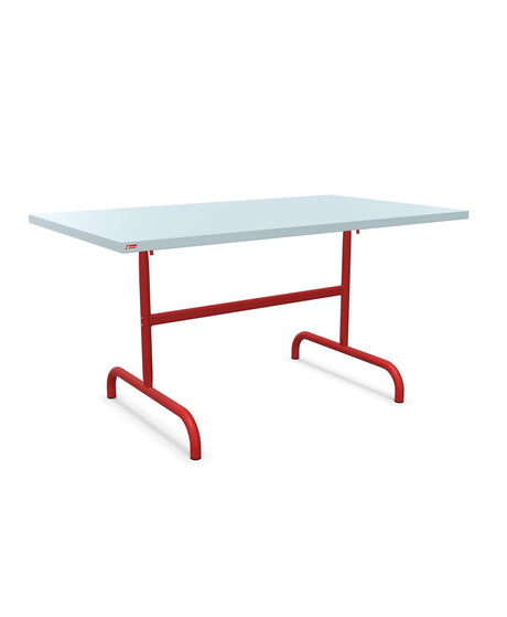 Schaffner Säntis Table repas rabattable 140x80cm Bleu Pastel 51 Rouge 30 