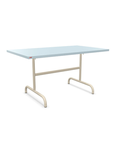 Schaffner Säntis Table repas rabattable 140x80cm Bleu Pastel 51 Sable Pastel 15 