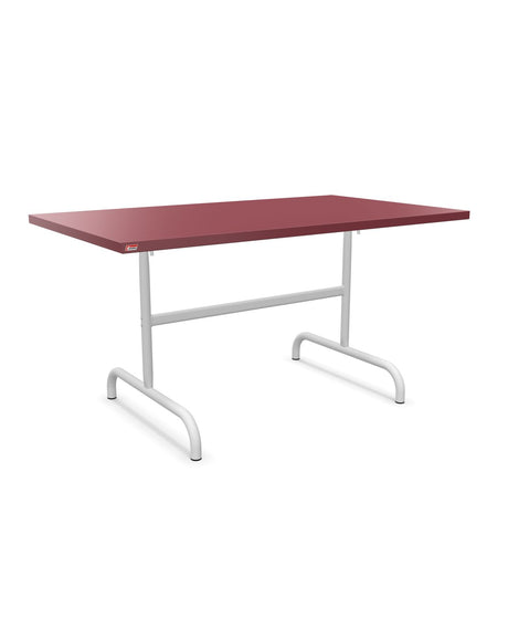 Schaffner Säntis Table repas rabattable 140x80cm Bordeaux 38 Blanc 90 
