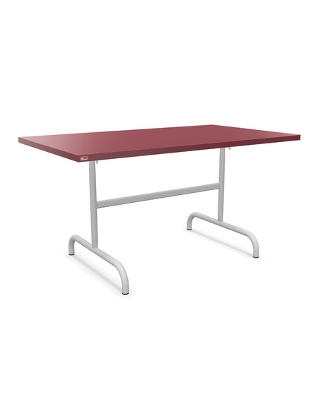 Schaffner Säntis Table repas rabattable 140x80cm Bordeaux 38 Gris Argent 78 