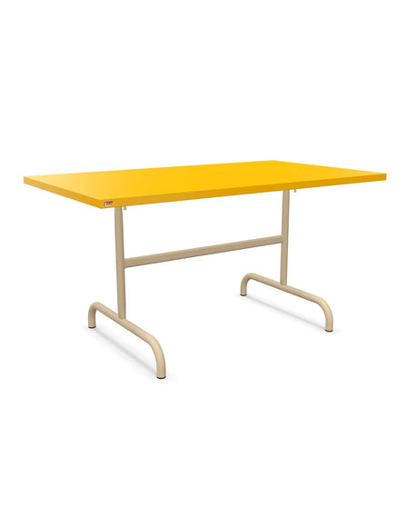 Schaffner Säntis Table repas rabattable 140x80cm Jaune 11 Marron Pastel 83 