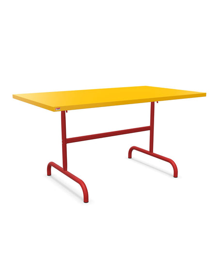 Schaffner Säntis Table repas rabattable 140x80cm Jaune 11 Rouge 30 