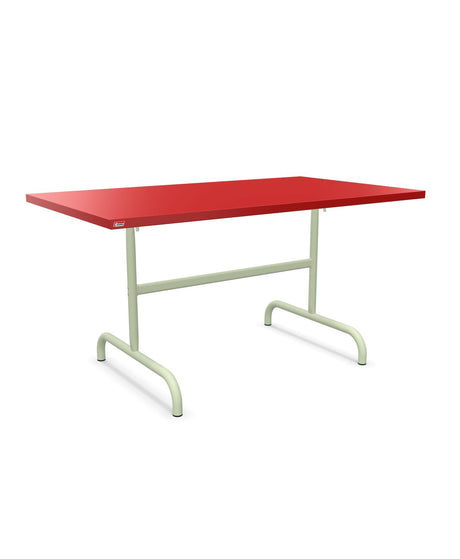 Schaffner Säntis Table repas rabattable 140x80cm Rouge 30 Vert Pastel 64 