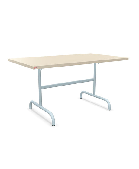 Schaffner Säntis Table repas rabattable 140x80cm Sable Pastel 15 Bleu Pastel 51 