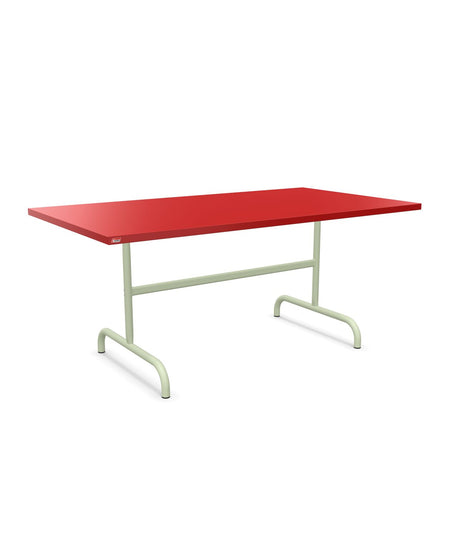 Schaffner Säntis Table repas rabattable 165x90cm Rouge 30 Vert Pastel 64 