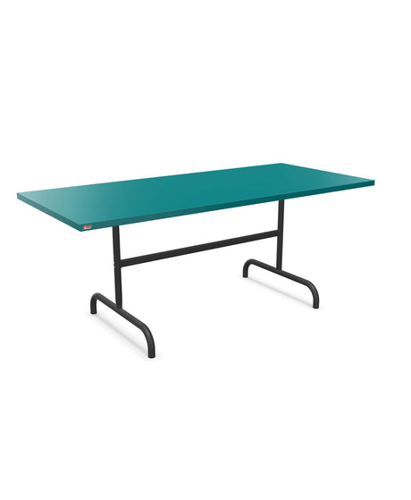 Schaffner Säntis Table repas rabattable 180x80cm Bleu Kali 56 Anthracite 77 