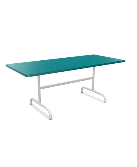 Schaffner Säntis Table repas rabattable 180x80cm Bleu Kali 56 Blanc 90 