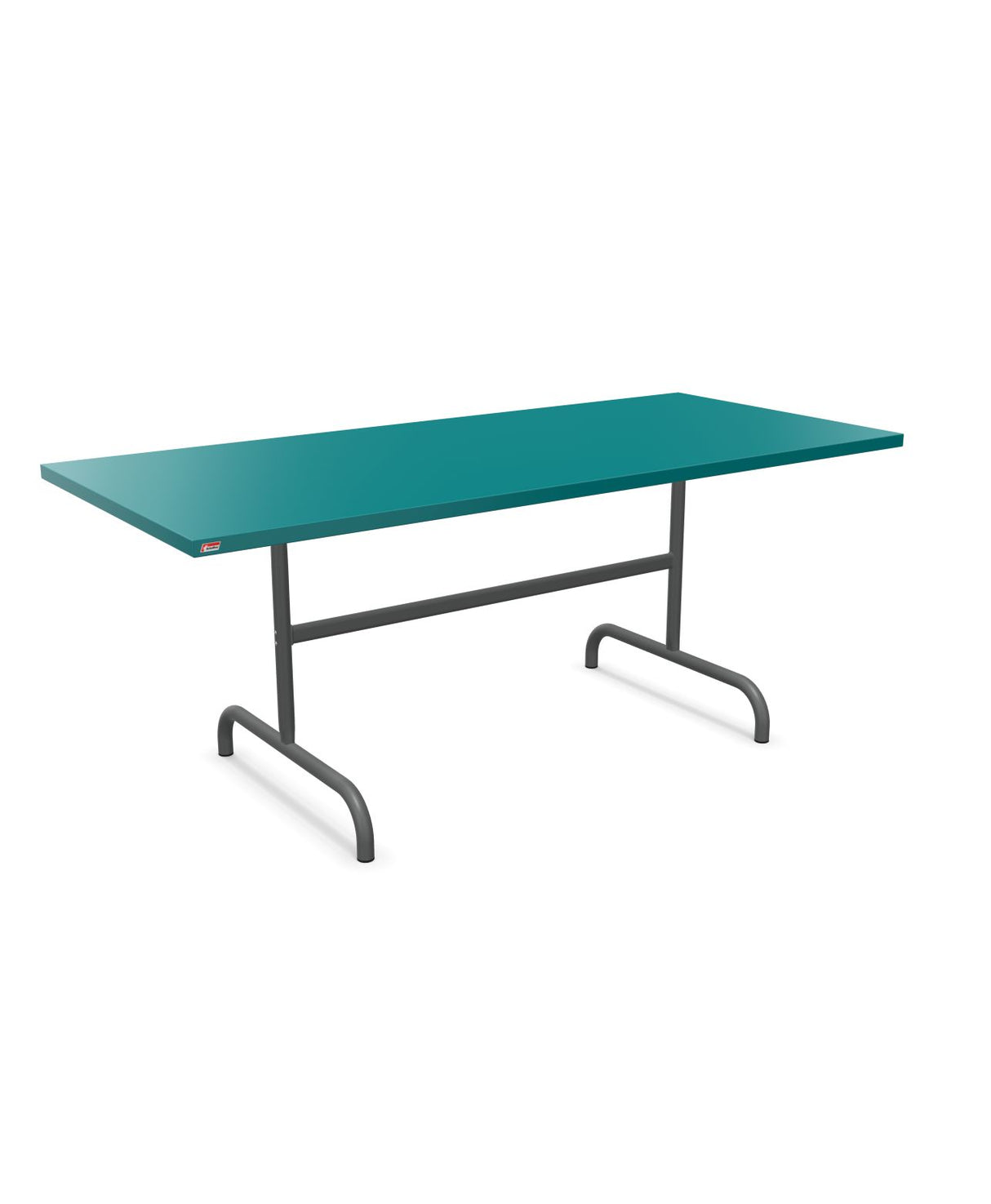 Schaffner Säntis Table repas rabattable 180x80cm Bleu Kali 56 Graphite 73 