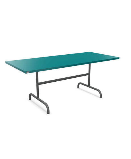 Schaffner Säntis Table repas rabattable 180x80cm Bleu Kali 56 Graphite 73 