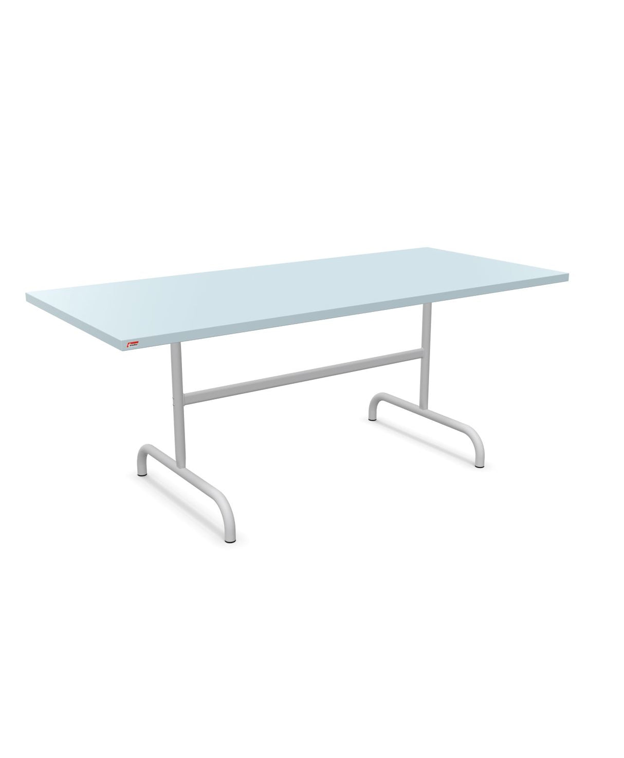 Schaffner Säntis Table repas rabattable 180x80cm Bleu Pastel 51 Gris Argent 78 
