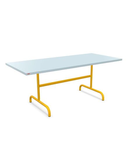 Schaffner Säntis Table repas rabattable 180x80cm Bleu Pastel 51 Jaune 11 
