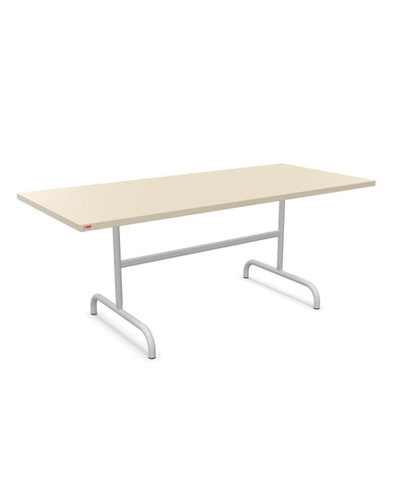 Schaffner Säntis Table repas rabattable 180x80cm Sable Pastel 15 Gris Argent 78 